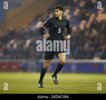 Jamie Lawrence di Germania Under20 durante Under 20 Internazionale tra Inghilterra Under 20 e Germania Under 20 al JobServe Community Stadium, Colchester il 29th marzo 2022 (Photo by Action Foto Sport/NurPhoto) Foto Stock