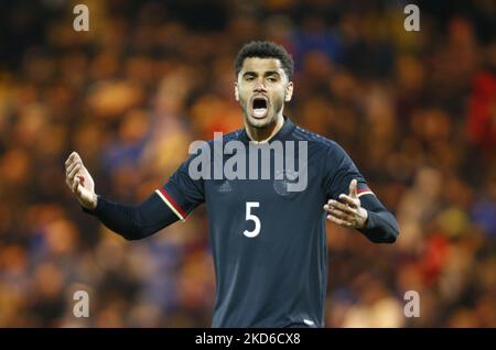 Jamie Lawrence di Germania Under20 durante Under 20 Internazionale tra Inghilterra Under 20 e Germania Under 20 al JobServe Community Stadium, Colchester il 29th marzo 2022 (Photo by Action Foto Sport/NurPhoto) Foto Stock