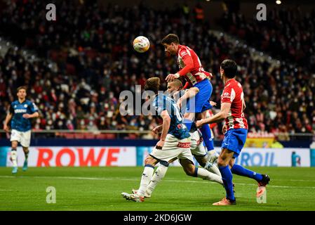 Josema Gimenez durante la Liga incontro tra Atletico de Madrid e Deportivo Alaves a Wanda Metropolitano il 02 aprile 2022 a Madrid, Spagna. (Foto di Rubén de la Fuente Pérez/NurPhoto) Foto Stock