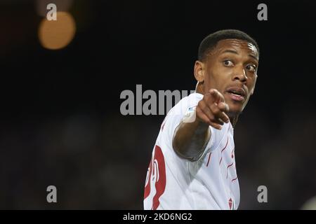 Anthony Martial di Siviglia durante la partita la Liga Santander tra FC Barcelona e Sevilla FC a Camp Nou il 3 aprile 2022 a Barcellona, Spagna. (Foto di Jose Breton/Pics Action/NurPhoto) Foto Stock