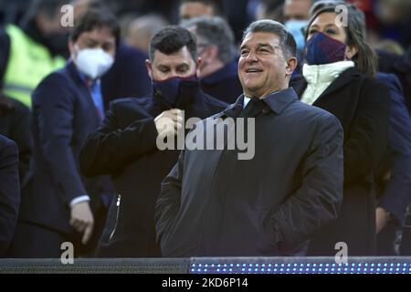 Joan Laporta, presidente del FC Barcelona, durante la partita de la Liga Santander tra il FC Barcelona e il Sevilla FC a Camp Nou, il 3 aprile 2022 a Barcellona, Spagna. (Foto di Jose Breton/Pics Action/NurPhoto) Foto Stock