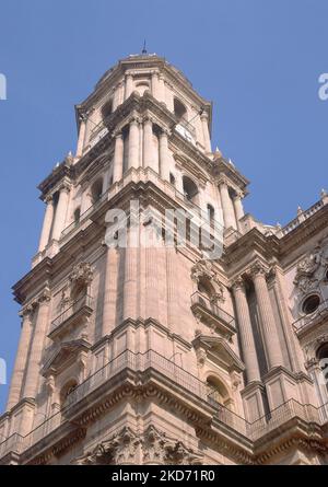 TORRE CAMPANARIO DE LA CATEDRAL DE LA ENCARNACION - S XVIII UBICAZIONE: CATEDRAL DE LA ENCARNACION. Malaga. SPAGNA. Foto Stock