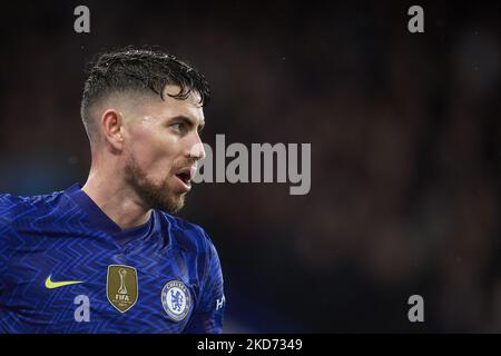 Jorginho di Chelsea durante la finale di UEFA Champions League Quarter, una partita tra il Chelsea FC e il Real Madrid a Stamford Bridge il 6 aprile 2022 a Londra, Regno Unito. (Foto di Jose Breton/Pics Action/NurPhoto) Foto Stock