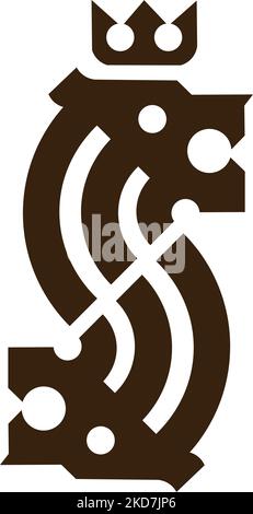 Un logo vettoriale con testa a leone e lettera S su sfondo bianco Illustrazione Vettoriale