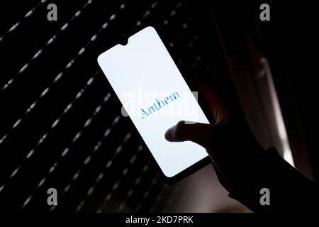 In questa foto è raffigurato un antemogramma visualizzato sullo schermo di uno smartphone ad Atene, in Grecia, il 16 aprile 2022. (Foto di Nikolas Kokovlis/NurPhoto) Foto Stock
