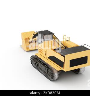 Un rendering 3D di Bulldozer isolato su sfondo bianco Foto Stock