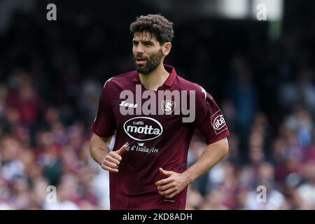 Federico Fazio di US Salernitana 1919 durante la Serie A match tra US Salernitana 1919 e ACF Fiorentina allo Stadio Arechi, Salerno, Italia il 24 aprile 2022. (Foto di Giuseppe Maffia/NurPhoto) Foto Stock