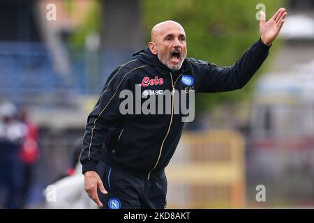 Luciano Spalletti (Capo allenatore della SSC Napoli) durante la serie calcistica italiana Empoli FC vs SSC Napoli il 24 aprile 2022 allo stadio Carlo Castellani di Empoli (Foto di Lisa Guglielmi/LiveMedia/NurPhoto) Foto Stock