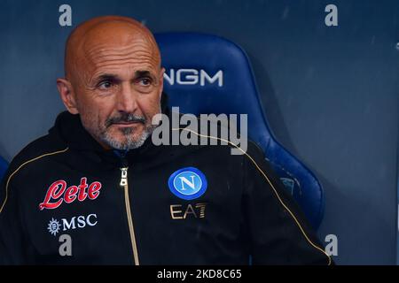 Luciano Spalletti (Capo allenatore della SSC Napoli) durante la serie calcistica italiana Empoli FC vs SSC Napoli il 24 aprile 2022 allo stadio Carlo Castellani di Empoli (Foto di Lisa Guglielmi/LiveMedia/NurPhoto) Foto Stock