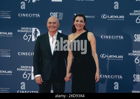 Luca Zingaretti e Luisa Ranieri presenziano al tappeto rosso David di Donatello 67th il 03 maggio 2022 a Roma (Foto di Luca Carlino/NurPhoto) Foto Stock