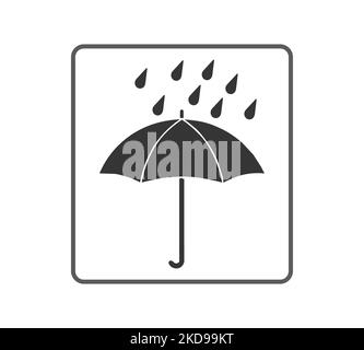 Segno monocromatico Keep Dry. Concetto di imballaggio. Illustrazione Vettoriale