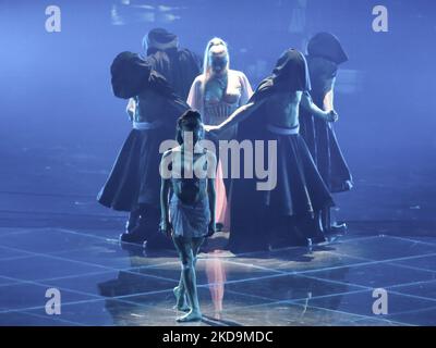 Ronela Hajati (Sekret) Albania durante il Concorso Eurvision Song 2022, prima semifinale - prova di vestito il 09 maggio 2022 a pala Alpitour a Torino.(Photo by Nderim Kaceli/LiveMedia/NurPhoto) Foto Stock