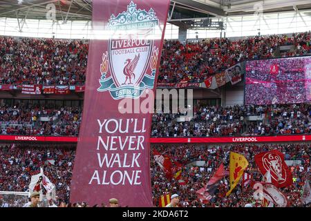 Liverpool fansduring fa Cup Final tra Chelsea e Liverpool a Wembley Stadium , Londra, Regno Unito 14th maggio , 2022 (Photo by Action Foto Sport/NurPhoto) Foto Stock