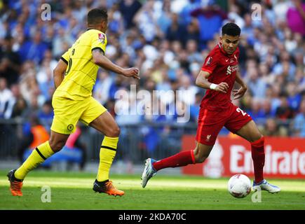 Luis Fernando Diaz Marulanda di Liverpool durante la finale della fa Cup tra Chelsea e Liverpool allo Stadio di Wembley , Londra, Regno Unito 14th maggio , 2022 (Photo by Action Foto Sport/NurPhoto) Foto Stock