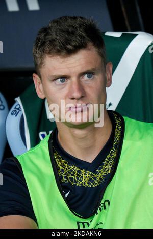 Pawel Dawidowicz di Hellas Verona guarda durante la Serie A una partita tra SS Lazio e Hellas Verona il 21 maggio 2022 a Roma. (Foto di Giuseppe Maffia/NurPhoto) Foto Stock