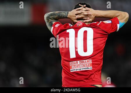 Cosmin Matei di Dinamo Bucuresti durante l'Universitatea Cluj vs Dinamo Bucuresti, 21 maggio 2022, disputata sullo stadio Cluj Arena, Cluj Napoca (Foto di Flaviu Buboi/NurPhoto) Foto Stock