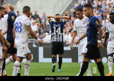 Ivan Perisic del FC Internazionale reagisce durante la Serie A 2021/22 football match tra FC Internazionale e UC Sampdoria allo Stadio Giuseppe Meazza, Milano, Italia il 22 maggio 2022 (Photo by Fabrizio Carabelli/LiveMedia/NurPhoto) Foto Stock