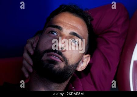 Grigoris Kastanos di US Salernitana 1919 guarda durante la Serie Un match tra US Salernitana 1919 e Udinese Calcio il 22 maggio 2022 a Salerno, Italia. (Foto di Giuseppe Maffia/NurPhoto) Foto Stock