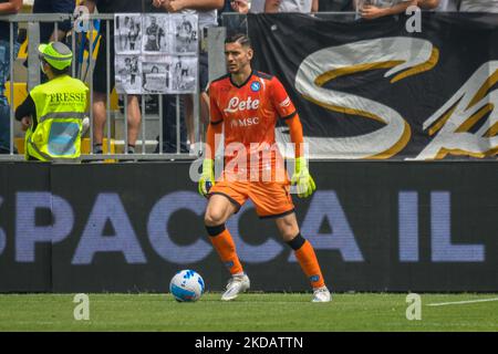 Alex Meret di Napoli durante la serie a Match Spezia Calcio vs SSC Napoli il 22 maggio 2022 allo stadio Alberto picco di la Spezia (Photo by Cucco Ricucchi/LiveMedia/NurPhoto) Foto Stock