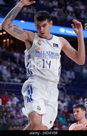 DEP del Real Madrid, durante il primo gioco di finale della Endesa League tra il Real Madrid e Baxi Manresa, che si è svolto presso il Wizink Center, a Madrid. 25 maggio 2022 Spagna (Foto di Oscar Gonzalez/NurPhoto) Foto Stock