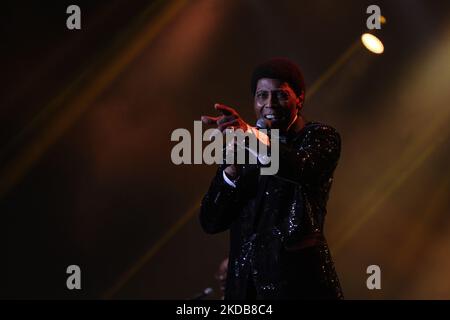 Gruppo vocale americano The Temptations Revue Feat Glenn Leonard suona al Java Jazz Festival 2022 del 17th (Photo by Eddy Purwento/NurPhoto) Foto Stock