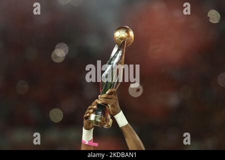 I giocatori di Wydad Casablanca festeggiano dopo aver vinto la partita finale della CAF Champions League, il 30 maggio 2022 a Casablanca, in Marocco. (Foto di Ahmed Awaad/NurPhoto) Foto Stock