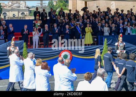 La sfilata per la 76th° Giornata della Repubblica Italiana, a Roma, Italia, il 2 giugno 2022 (Foto di Riccardo Fabi/NurPhoto) Foto Stock