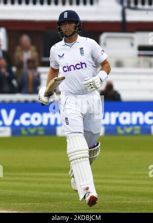 Joe Root (Yorkshire) in Inghilterra durante IL TEST ASSICURATIVO SERIE 1st Test, Day 4, (Day 4 of 5) tra l'Inghilterra contro la Nuova Zelanda a Lord's Cricket Ground, Londra il 05th giugno , 2022 (Photo by Action Foto Sport/NurPhoto) Foto Stock