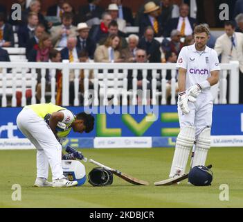 Joe Root (Yorkshire) in Inghilterra durante IL TEST ASSICURATIVO SERIE 1st Test, Day 4, (Day 4 of 5) tra l'Inghilterra contro la Nuova Zelanda a Lord's Cricket Ground, Londra il 05th giugno , 2022 (Photo by Action Foto Sport/NurPhoto) Foto Stock