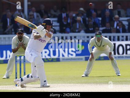 Inghilterra ben Stokes (Durham) durante IL TEST ASSICURATIVO SERIE 1st Test, Day 3, (Day 3 of 5) tra l'Inghilterra contro la Nuova Zelanda a Lord's Cricket Ground, Londra il 04th giugno , 2022 (Photo by Action Foto Sport/NurPhoto) Foto Stock