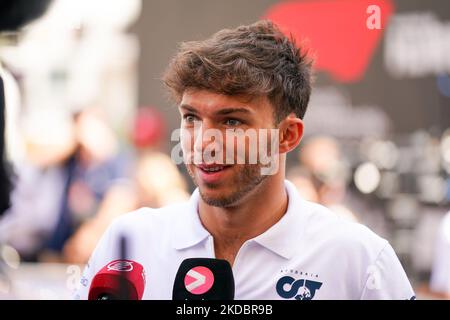 Pierre Gasly di Francia guida la (10) Scuderia AlphaTauri AT03 Red Bull RBPTH001 durante il Gran Premio di Formula 1 di Monaco il 27-28 maggio 2022 a Montecarlo, Monaco. (Foto di Alessio Morgese/NurPhoto) Foto Stock