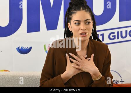 Elodie durante la conferenza stampa di presentazione Pride Roma 2022, presso il W Rome hotel, 10 giugno 2022, roma. (Foto di Domenico Cippitelli/LiveMedia/NurPhoto) Foto Stock