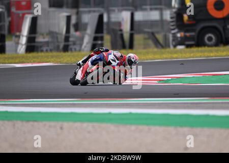 NÂ°7 Iker Lecuona ESP Honda CBR1000 RR-R Team HRC durante il Mondiale Superbike - SBK Pirelli Emilia-Romagna Round FIM Superbike World Championship 2022 - Libere e Qualifiche il 10 giugno 2022 al Misano World Circuit 'Marco Simoncelli' di Misano Adriatico (Foto di otto Moretti/LiveMedia/NurPhoto) Foto Stock