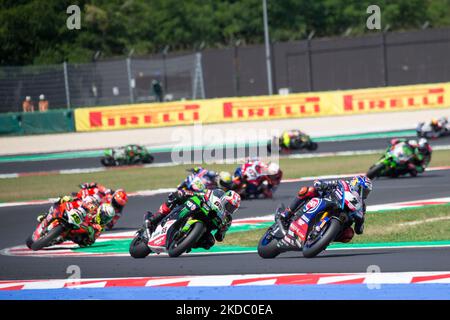 SBK generico durante il Mondiale Superbike - SBK Pirelli Emilia-Romagna Round FIM Superbike World Championship 2022 - Race2 il 12 giugno 2022 al Misano World Circuit â€œMarco Simoncelliâ€ a Misano Adriatico (Foto di Valerio Origo/LiveMedia/NurPhoto) Foto Stock