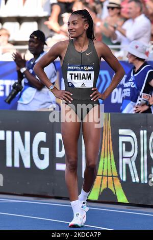 Nafissatou Thiam del Belgio compete in donne di alto salto durante la IAAF Wanda Diamond League: Incontro di Parigi allo Stade Charlety il 18 giugno 2022 a Parigi, Francia (Foto di Michele Maraviglia/NurPhoto) Foto Stock