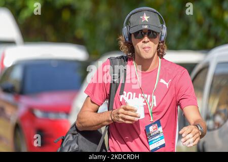 Gianmarco tamberi, medaglia d'oro delle Olimpiadi di Tokyo durante i campionati italiani di atletica assoluta. A Rieti, Italia, il 26 giugno 2022. (Foto di Riccardo Fabi/NurPhoto) Foto Stock