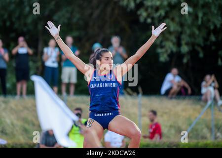 Roberta Bruni vince la pista e il campo assolute a Rieti il 26 giugno 20220. A Rieti, Italia. (Foto di Riccardo Fabi/NurPhoto) Foto Stock