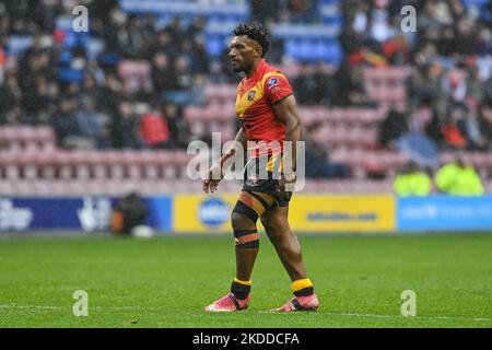 Nixon Putt di Papua Nuova Guinea durante la finale della Coppa del mondo di rugby 2021 quarti Inghilterra vs Papua Nuova Guinea al DW Stadium, Wigan, Regno Unito, 5th novembre 2022 (Foto di Craig Thomas/News Images) Foto Stock