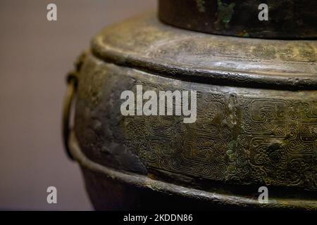 Reliquie culturali dei vasi di bronzo della cultura Bashu e Sichuan nell'antica Cina Foto Stock