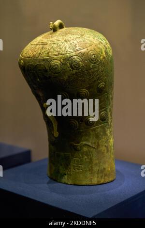 Reliquie culturali dei vasi di bronzo della cultura Bashu e Sichuan nell'antica Cina Foto Stock