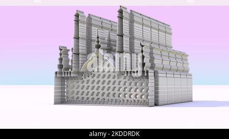 3D Illustrazione di una moschea o Masjid dove i musulmani eseguono preghiere. Modellisti, Architetti, Artisti, Artisti, ingegneri, E i Modelers devono vedere. Foto Stock