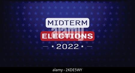 Stati Uniti Midterm elezioni 2022 sfondo astratto con stelle Illustrazione Vettoriale