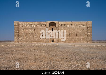 Qasr Kharana, a volte Qasr al-Harrana, Qasr al-Kharanah, Kharaneh o Hraneh Desert Castle in Giordania Foto Stock