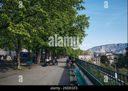 Il paesaggio intorno alla città vecchia di Ginevra, Svizzera Foto Stock