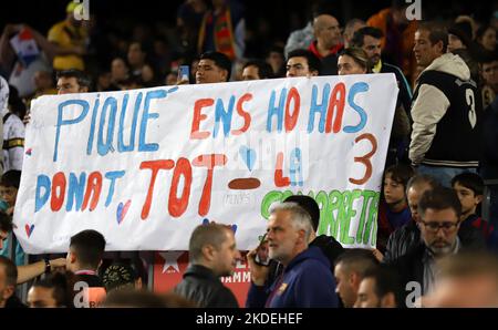 Sabadell, Barcellona, Spagna. 5th Nov 2022. Barcellona Spagna 05.11.2022 sostenitore FC Barcellona durante la Liga Santander tra FC Barcellona e UD Almeria a Camp Nou il 05 novembre 2022 a Barcellona. (Credit Image: © Xavi Urgeles/ZUMA Press Wire) Foto Stock