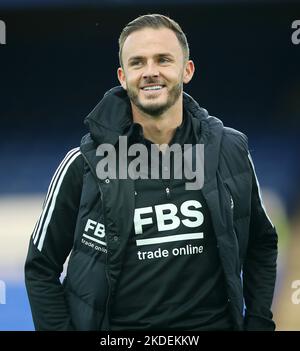 Liverpool, Inghilterra, 5th novembre 2022. James Maddison di Leicester City durante la partita della Premier League al Goodison Park, Liverpool. Foto di credito dovrebbe essere: Lexy Ilsley / Sportimage Foto Stock