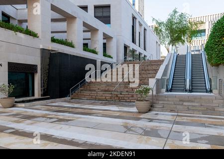 Msheireb, Qatar - 18 marzo 2022: Architettura della costruzione del centro di Mushreib Foto Stock