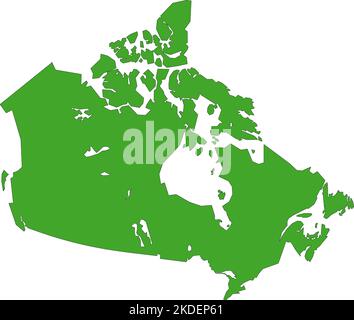 Mappa del Canada riempita di colore verde Foto Stock