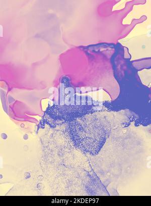 Modello di invito al matrimonio. Liquido pastello giallo Foto Stock