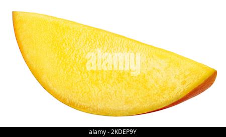 fetta di mango isolata su sfondo bianco, tracciato di ritaglio, profondità di campo completa Foto Stock